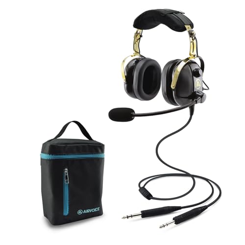 Airvoice Aviation Headset For Pilots With Passive Noise Cancellation cover