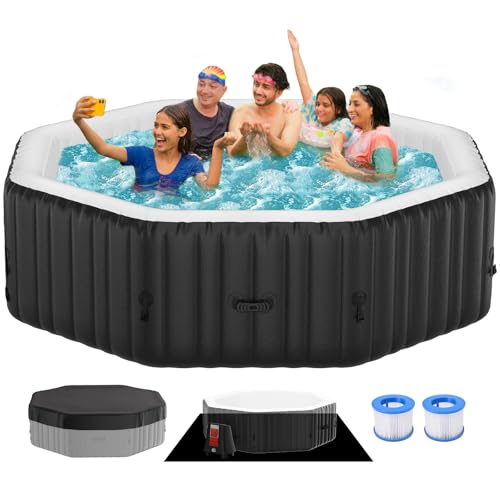 Inflatable Hot Tub, 4-6 Person Polygon Portable Blow Up Hot