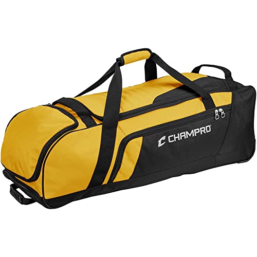 CHAMPRO Boss Wheeled Catcher's Roller Bag, Gold