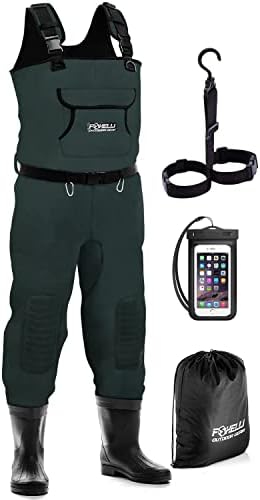 Foxelli Neoprene Chest Waders, Camo Hunting & Fishing Waders for Men & Women with Boots, Waterproof Bootfoot Waders