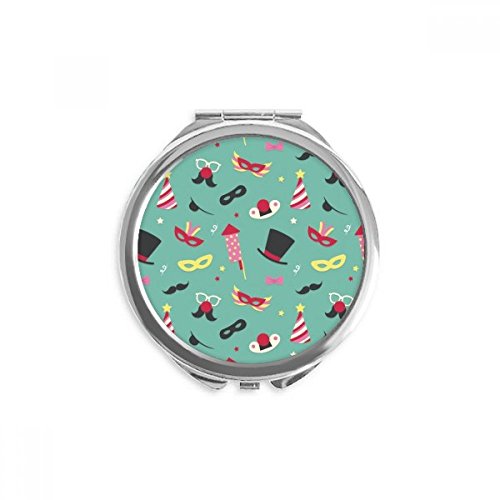 Miroir de poche rond maquillage motif bowknot Brésil multicolore