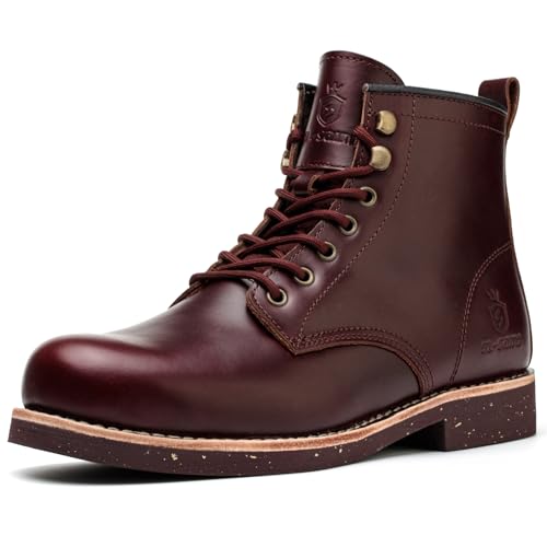 SL-Saint - SL-Saint Bottes à bout souple faites à la main, imperméables, en cuir de vachette et doublées de laine (Doublure-Cuir, Marron, Adulte, Homme, 47, Numérique, Système Taille Chaussures EU, Moyen) - -5%