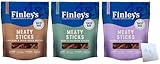 Variety Pack for Finley’s-Soft & Tender Meaty Sticks – All Natural, High-Protein Dog Treats – 3 Delicious Flavors: Wild Boar & Chicken, Beef & Salmon, Rabbit & Venison (5oz Each, 3 Bags Total)