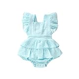 Bowanadacles Newborn Baby Girl Romper Jumpsuit Cotton Linen Sleeveless Ruffled Bodysuit Infant Summe