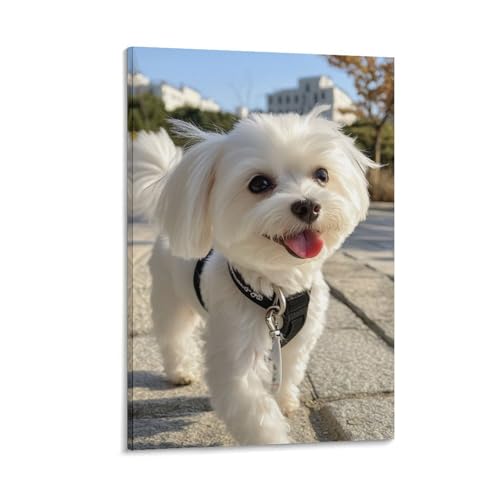 Impression sur toile Westie portrait décoration murale maison 40x60