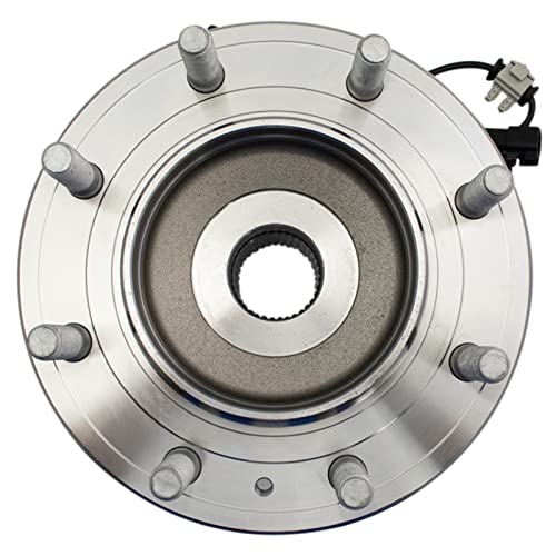 Image of TRQ Front Left and Right Wheel Bearing and Hub Assembly Set 2 Piece Compatible with 11-19 Chevrolet Silverado 3500 HD 4WD with Dual Rear Wheels 11-19 GMC Sierra 3500 HD 4WD with Dual Rear Wheels