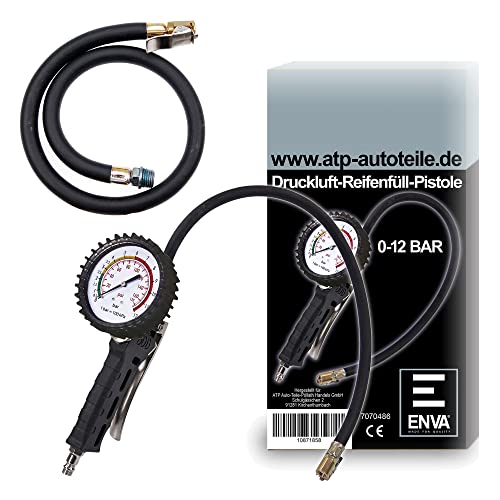 ENVA REIFENFÜLLER FÜLLPISTOLE 0-12 BAR + BGS 55401 ERSATZ SCHLAUCH 40 CM