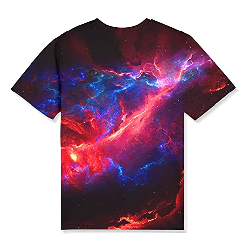 Image of Linnhoy Kids 3D Print Fashion Graphic T-Shirts for Boys Girls 6-16 Years | Unisex Colorful Short Sleeve, Crewneck, Breathable Fabric, Suitable for Daily Sport Festival Wear