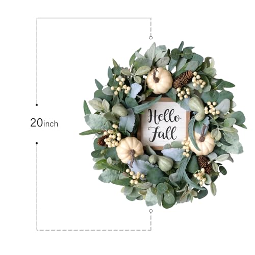Couronne feuilles vertes de 50cm elegance d'automne pour votre entree