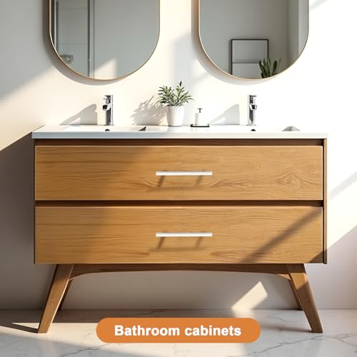 Image of Probrico 10 Pack|White Kitchen Cabinet Pulls 5 Inch Euro Style T Bar Handles Cupboard Stainless Steel Modern Cabinet Hardware
