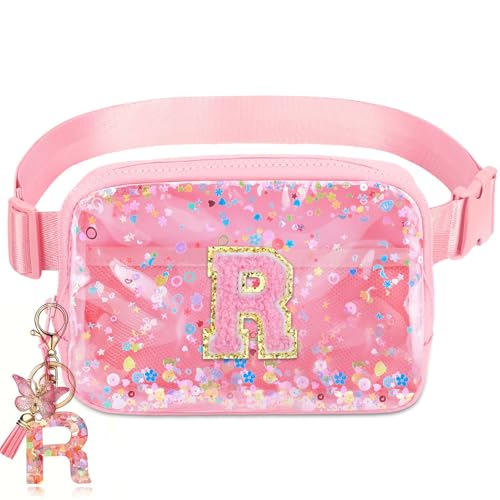 Image of Initial Fanny Pack for Girls - Belt Bag for Teens Kid Teen Girl Kid Birthday Gift Pink R
