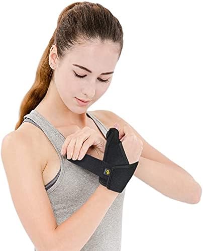 Miniatura 5 de Faja para la muñeca y el dedo pulgar Bracoo férula de neopreno reversible con estabilizadores de resortes dobles para un apoyo seguro