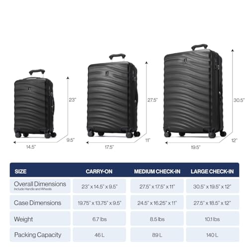 Image of Travelpro Maxlite Air V2 Hardside Expandable Luggage, 8 Spinner Wheels, Lightweight Hard Shell, TSA lock, Shadow Grey, 3-Piece Set (20 /25 /28)