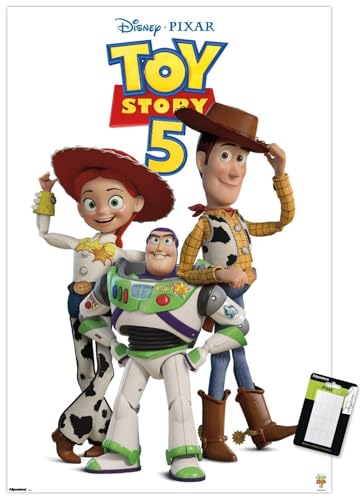 Trends International Disney Toy Story 5 (2026) - The Big Three Feature Series Wall Poster, 22.4L x 14.7W, Premium Poster & Mount Bundle