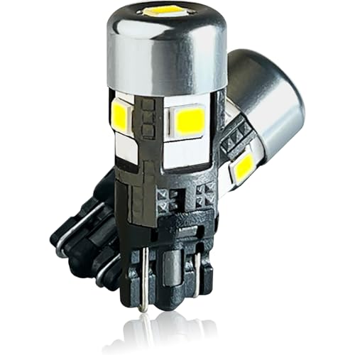Kaedear(カエディア) バイク LED T10 バルブ 白 ライト 6500K/500ルーメン 車検対応 12V 高輝度SMD 放熱仕様 長寿命30,000h ノイズ対策 ポジションランプ/ナンバー灯 2個入 純正球同等サイズで明るさ10倍 サイバー