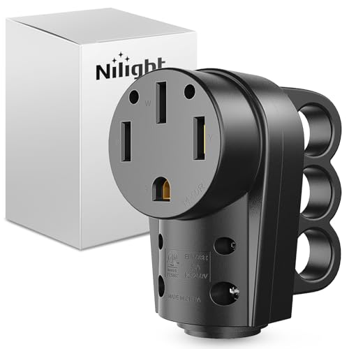 Image of Nilight 50 Amp RV Female Replacement Plug with Handle ETL Listed