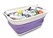 SAMMART 41L (10.8 gallon) Collapsible Plastic Laundry Basket-Foldable Pop Up Storage Container/Organizer-Portable Washing Tub-Space Saving, Water capacity: 32L (8.4 gallon) (Rectangular, Lt. Purple)