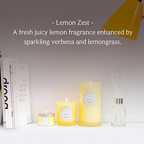 Shearer Candles Lemon Zest, Diffuser, Scented Refill, Fragrance & Essential Oils, Yellow, Silver, White, 200ml