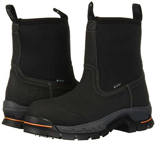 Timberland Pro Men's Stockdale 8" Pull On Alloy Safety Toe Waterproof Industrial Boot, Black, 4.5 Wide #TOP4
