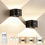 Ollny Lámpara de pared con batería para interior con detector de movimiento, sin