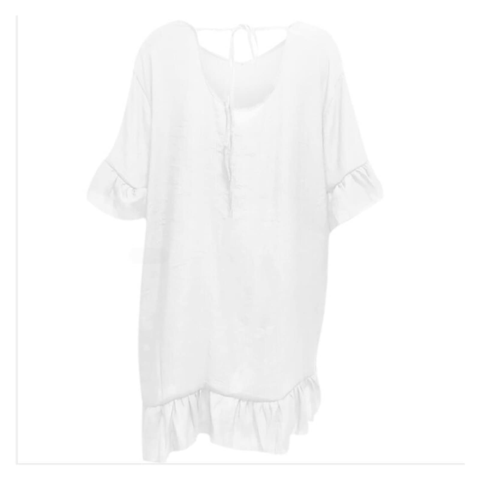 ZZSRJ Copertina da Bagno Femminile in Spiaggia Solid Summer Swimsuit Beach Dress Cape Beach Swimwear Cape (Color : White, Dimensione : M)