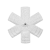 O-ishii 5er Set Pfannenschoner Filz, zuschneidbarer Stapelschutz für Pfannen, Töpfe, Schüsseln und Teller, Hellgrau