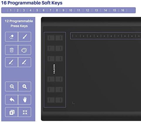 Huion Inspiroy H1060P Tableta Gráfica con 2 Pen PW100 miniatura 4