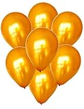 Chailert Balloon: 12 inch gold color pearlized/metallic balloon for party decoration, 100 pieces...
