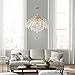 AGV LIGHTING CH012G K9 Crystal Chandelier, 6-Lights Modern Pendant Light Fixture for Living Space, Clear Crystal & Gold Finish Frame