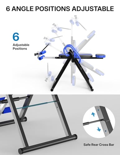 Image of YOLEO Gravity Inversion Table for Back Pain Relief 2026 New Inversion Table w /Lumbar Support Easy to Assemble Back Stretcher Machine 300 lbs