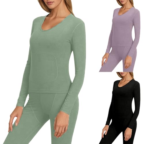 Camiseta Termica Mujer Invierno Conjunto Interior Termico Manga Larga Ropa para el Frio Extremo Camisetas Mallas Pantalones Leggings Térmicos Ropa Nieve