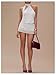 SOLY HUX Women's Polka Dots Halter Mini Dress Backless Sleeveless A Line Party Summer Dresses White Polka Dots Large