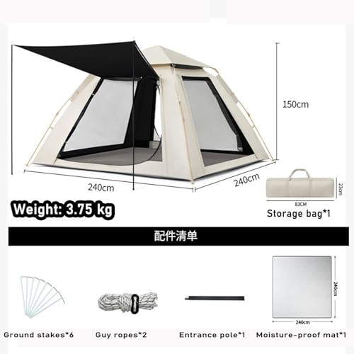 Carpa pop up para camping con doble puerta y ventana ventilada miniatura 7
