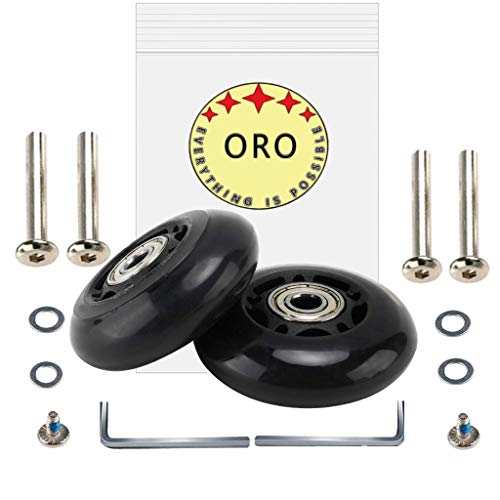 ORO 1 Pair Luggage Wheels Replacement 8024mm with 8mm(0.31") Bearings 35mm(1.37") 40mm(1.57") Axles Wrenchs Repair Set for Suitcae