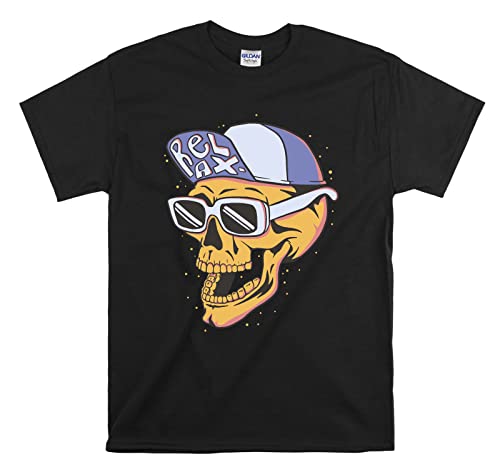 T-shirt tête de mort vêtement unisexe noir style rock taille S