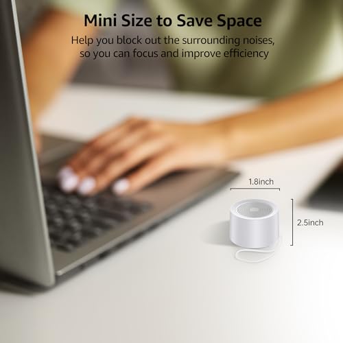 BGOVERSS White Noise Sound Machine with 14 Soothing SoundsTimer for Office & Sleeping, Mini Size Sound Machine with 10 Levels Night Light and 5 Timers, for Nursery Baby Kids Adults, White Mini - Thumbnail 6