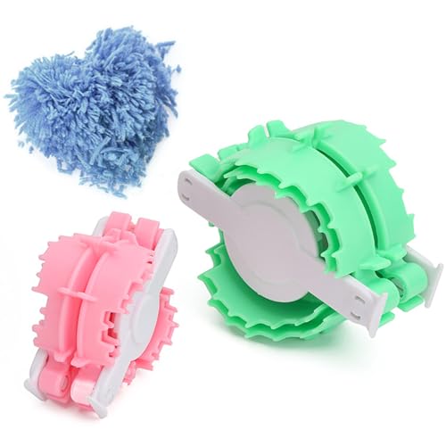 Fabrique-Pompons - 2 Pièces Cœur Pelote Laine, Outil Pompons Artisanal | Kit Portatif Création Boule Flocon pour Tricot Laine Accessoire