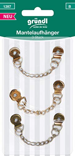 Gründl 3 Mantelaufhänger Aufhänger zum Annähen Mantel Jacke Kette 3 Farben 1287