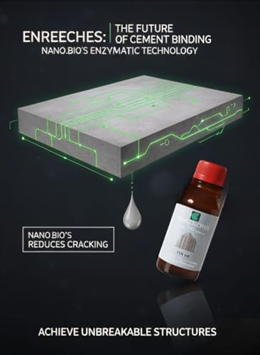 Image of Nano.Bio's Enzymatic Concrete Booster| self-healing,self-Curing & Water proofing Additive for cement, Increase strength & Durability | Technology for Eco-Smart Construction| NBA01CCB01 Pack of 1