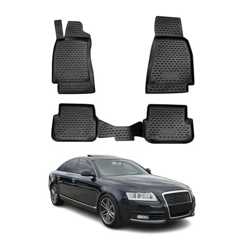 Tapis de sol Audi A6 C6 4F Berline Allroad OMAC 3D TPE Noir coffre auto protection