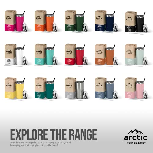 Arctic Tumblers | 20 Oz Stainless Steel Insulated Tumbler With Straw & Cleaner - Retains Temperature Up To 24Hrs - Non-Spill Splash Proof Lid, Double Wall Vacuum Technology, Bpa Free & Built To Last #TOP5