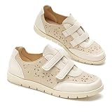 GLAMORA Zapatillas Mujer Caladas Zapatos Cómodos Cordones Elásticos Sin Atar Ligero Flexible Transpirable Suela Goma Antideslizante Confort Plantilla Acolchada Perforadas kaki-37