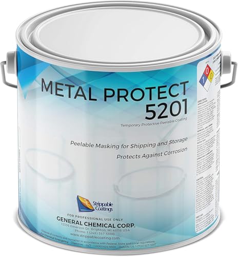 Strippable Coatings MetalProtect 5201 - Heavy Duty Anti-Corrosion Protective Peelable Coating for Metal Storing, Handling, and Shipping - UV & Rust Protectant Temporary Liquid Masking Film (1 Gal)