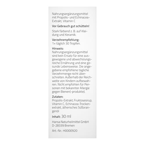 Beecraft Propolis Tropfen 55% mit Echinacea und Vitamin C | Ohne Alkohol