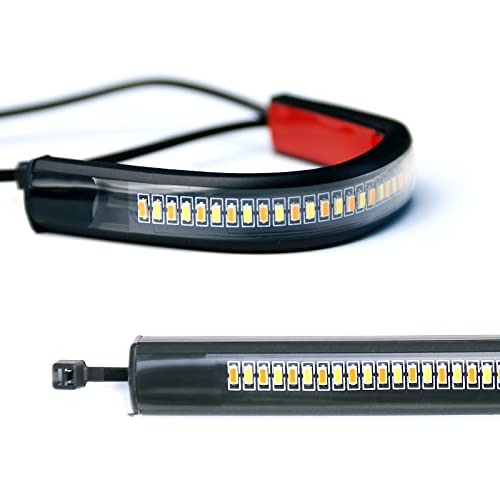 Wtzmotomotorcycle Turn Signals Light 2Pcs - Sequential Motorbike Front & Rear Lights, Flexible White And Amber Led Strip Lights Switchback For Powersports Compatible With Honda Grom, Harley Sportster #TOP15