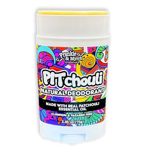 PITchouli | Natural Patchouli Deodorant for Hippie Women and Men | Real Essential Oils | Aluminum Free-Baking Soda, Coconut Oil and Shea Butter (2.56 oz) Paraben and Phthalate Free
