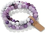 WEIZAIJY Perlenarmband für Damen, Naturstein Heilsteine Armband mit Edelsteinen, Elegantes Chakra Armband zur Energiebalance, Handgefertigter Schmuck Geschenk für Frauen Männer