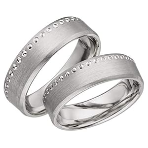 JC zilveren trouwringen 925 sterling trouwringen met zirkonia A07 (prijs per paar)