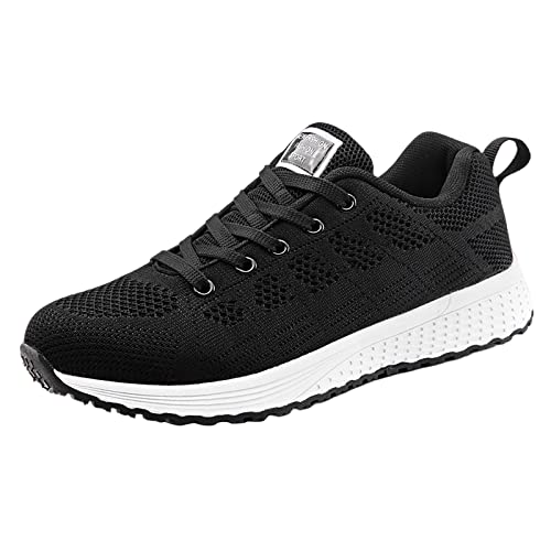 Zapatillas deportivas para mujer, cómodas, para senderismo, color negro, para mujer, color crema, color blanco, Bk1, 41 EU