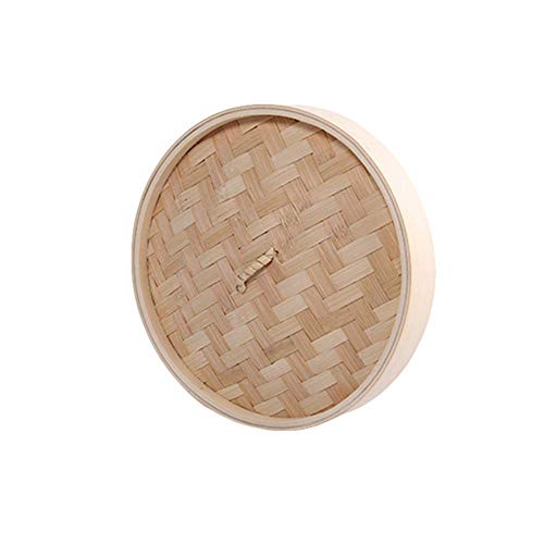 Elibeauty Hecho a Mano Vaporera de Bambú, Steamed Magdalenas Y Steamed Magdalenas Para Doméstico Uso, Vaporera de Bambú Para Enviar Vaporizador Paño - M（21cm: steamed lid）